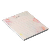 Blush Pink & Coral Floral gepersonaliseerd Notitie Notitieblok (Schuin)