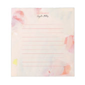 Blush Pink & Coral Floral gepersonaliseerd Notitie Notitieblok (Voorkant)