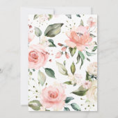 Blush Pink Coral Flowers & Gold Lijst Weddenschap Kaart (Achterkant)