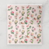 Blush Pink Coral Rose Bouquet Table Kaart Plaatskaartje (Binnenkant ongevouwen)