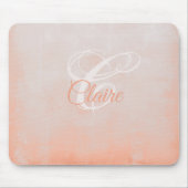 Blush Pink Coral rustige Abstracte monogram Muismat (Voorkant)