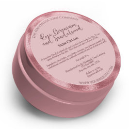 Blush Pink Cosmetics Jar Label w Ingrediënten