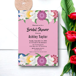 Blush Pink Country Modern Floral Vrijgezellenfeest Kaart