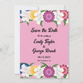 Blush Pink Country Modern Spring Floral Wedding Save The Date (Voorkant)