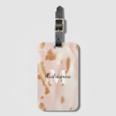 Blush Pink Cowgirl Koeienhuid monogram Bagagelabel (Voorkant (verticaal))