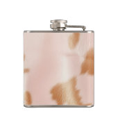 Blush Pink Cowgirl Koeienhuid monogram Heupfles (Achterkant)