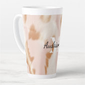 Blush Pink Cowgirl Koeienhuid monogram Latte Mok (Linkerhoek)
