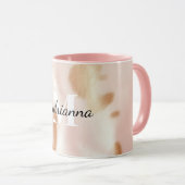 Blush Pink Cowgirl Koeienhuid monogram Mok (Voorkant rechts)