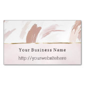 Blush Pink Cream Abstract Business name website Magnetisch Visitekaartje (Voorkant)