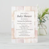 Blush Pink Cream Abstract Squares Baby Shower Kaart (Staand voorkant)