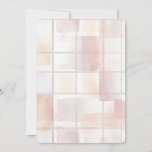 Blush Pink Cream Abstract Squares Baby Shower Kaart (Achterkant)