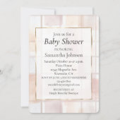 Blush Pink Cream Abstract Squares Baby Shower Kaart (Voorkant)
