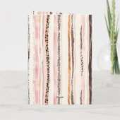 Blush Pink Cream Brown Leopard Animal Birthday Kaart (Achterkant)