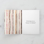 Blush Pink Cream Brown Leopard Animal Birthday Kaart (Binnen)