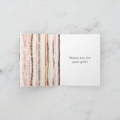 Blush Pink Cream Brown Leopard Animal Thank You Kaart (Binnen)