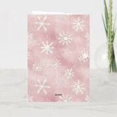 Blush Pink Cream Deer Scarf Snowflakes Christmas Kaart (Achterkant)