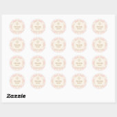 Blush Pink Cream Diamond Gold Frame Monogram  Ronde Sticker (Vel)