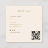 Blush Pink Cream Diamond Gold Frame Monogram Vierkante Visitekaartje (Achterkant)