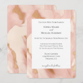 Blush Pink Cream Faux Koeienhuid Wedding Kaart (Voorkant / Achterkant)