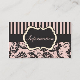 Blush PInk, Cream, Grey Damask Enclosure Kaart