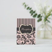 Blush PInk, Cream, Grey Damask Enclosure Kaart (Staand voorkant)