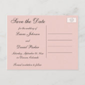 Blush Pink, Cream, Grey Damask Save the Date Kaart (Achterkant)