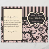 Blush Pink, Cream, Grey Damask Wedding Program (Voorkant)