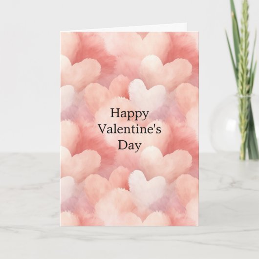 Blush Pink Cream Hearts Love Valentine's Day Kaart (Voorkant)