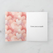 Blush Pink Cream Hearts Love Valentine's Day Kaart (Binnen)