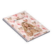 Blush Pink Cream Leopard Hearts Notitieboek (Rechterzijde)