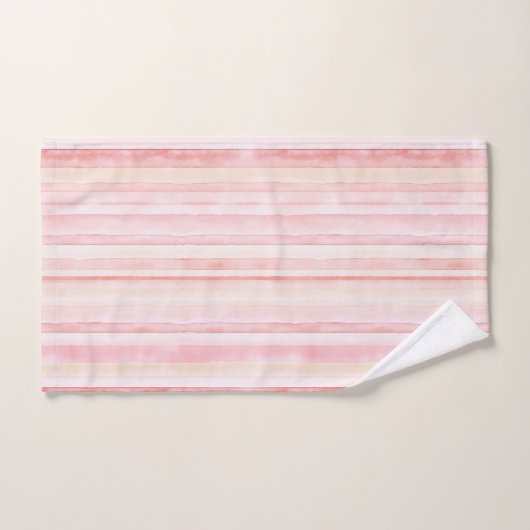 Blush Pink Cream Stripes Bad Handdoek (Handdoek)