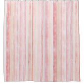 Blush Pink Cream Stripes Douchegordijn (Voorkant)