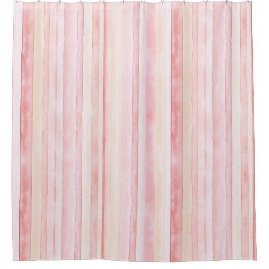 Blush Pink Cream Stripes Douchegordijn (Voorkant)
