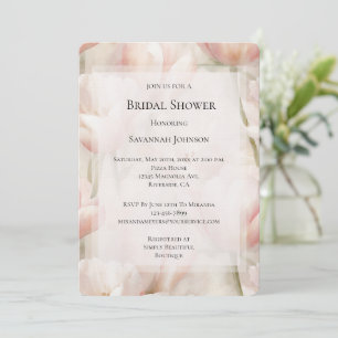 Blush Pink Cream Tulips Flowers Vrijgezellenfeest Kaart