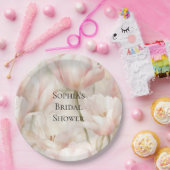 Blush Pink Cream Tulips Flowers Vrijgezellenfeest Papieren Bordje (Feest)