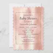 Blush Pink Cream White Koeienhuid Baby shower Kaart (Voorkant)