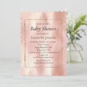 Blush Pink Cream White Koeienhuid Baby shower Kaart (Staand voorkant)