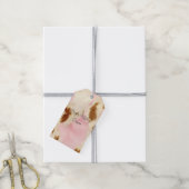 Blush Pink Cream Wit Bruin Koeienhuid Cadeaulabel (Met Touw)