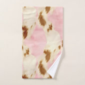 Blush Pink Cream Wit Goud Koeienhuid Bad Handdoek (Handdoek)