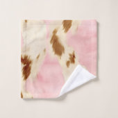 Blush Pink Cream Wit Goud Koeienhuid Bad Handdoek (Wasdoekje)