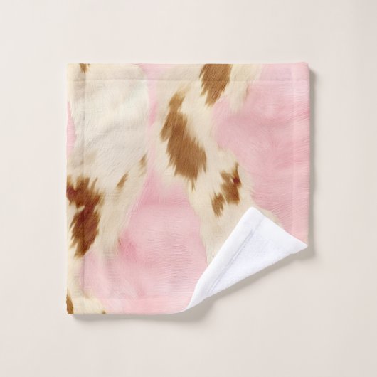 Blush Pink Cream Wit Goud Koeienhuid Bad Handdoek (Wasdoekje)