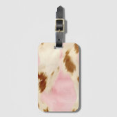 Blush Pink Cream Wit Goud Koeienhuid Bagagelabel (Voorkant (verticaal))