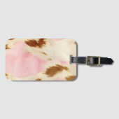 Blush Pink Cream Wit Goud Koeienhuid Bagagelabel (Voorkant (horizontaal))
