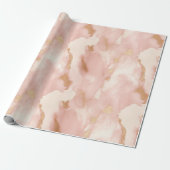Blush Pink Cream Wit Goud Koeienhuid Cadeaupapier (Uitgerold)