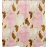 Blush Pink Cream Wit Goud Koeienhuid Douchegordijn (Voorkant)