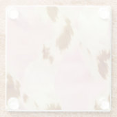 Blush Pink Cream Wit Goud Koeienhuid Glazen Onderzetter (Achterkant)