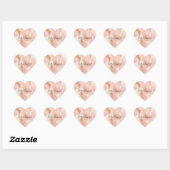 Blush Pink Cream Wit Goud Koeienhuid Hart Sticker (Vel)