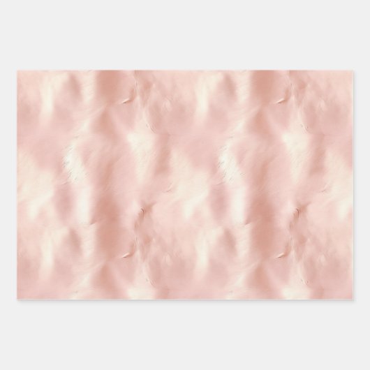 Blush Pink Cream Wit Goud Koeienhuid Inpakpapier Vel (Voorkant 3)