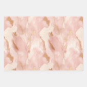 Blush Pink Cream Wit Goud Koeienhuid Inpakpapier Vel (Voorkant)