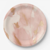 Blush Pink Cream Wit Goud Koeienhuid Papieren Bordje (Voorkant)